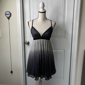 Show‎ Me Your Mumu metallic Ombre Mini Dress Party Cocktail Black Silver Small